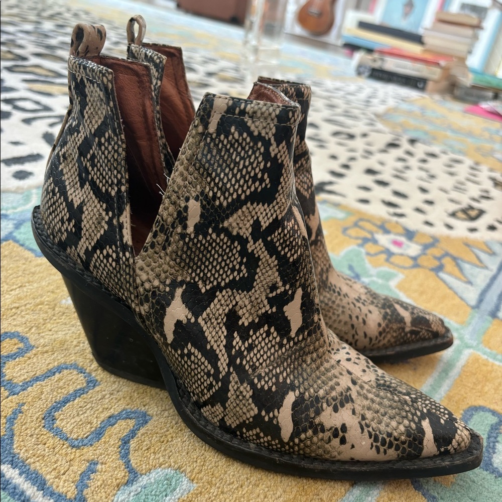 Jeffrey Campbell snakeskin ankle boots